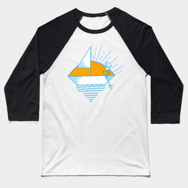 Sailboat Baseball T-Shirt by polkamdesign